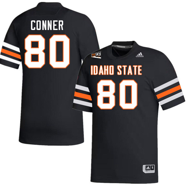 Idaho State Bengals #80 Tanner Conner College Football Jerseys,Uniforms Stitched-Black